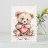 くまのバレンタインカード（オリジナルメッセージ付き） シーズンカード (スタンド正面)
