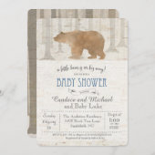 くまのバーチのベビーシャワー招待状 招待状 (正面/裏面)