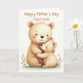 くまのパステルカラーの動物の父の日カード カード