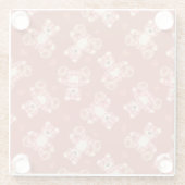 くまのパッチワークパターン ガラスコースター (裏面)