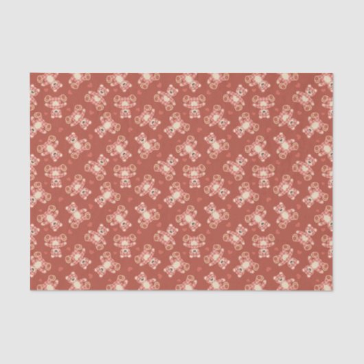 くまのパッチワークパターン 薄葉紙 (正面)