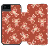 くまのパッチワークパターン INCIPIO iPhoneウォレットケース (フォリオ Open)