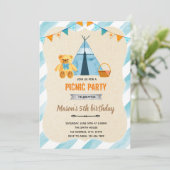 くまのピクニック男子パーティー 招待状 (スタンド正面)