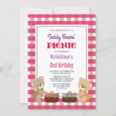 くまのピクニック誕生日パーティー 招待状 (正面)