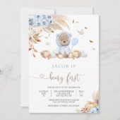 くまのファーストバースデー 男の子 招待状 (正面)