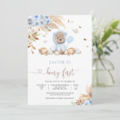 くまのファーストバースデー 男の子 招待状 (スタンド正面)