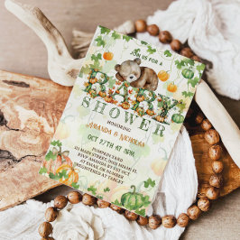 くまのプッチン 秋のベイビーシャワー 招待状