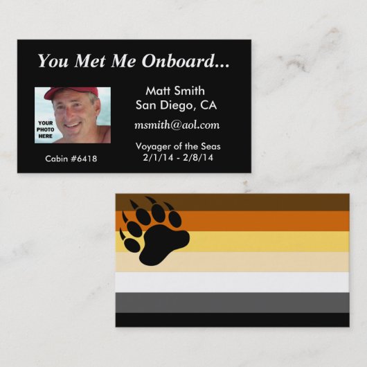 くまのプライドの巡航カード コーリングカード (正面/裏面)