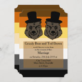 くまのプライドの結婚式招待状の完全な旗 招待状 (正面/裏面)