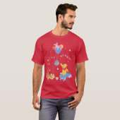 くまのプーさんとお友達の誕生日パーティーのプレゼント Tシャツ (正面フル)