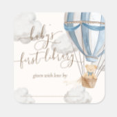 くまのプーさん待ちの図書館ブックプレート スクエアシール