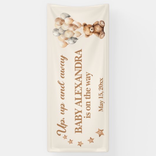 くまのプーさん風船ベビーシャワーバナー お誕生おめでとう 横断幕 (縦)