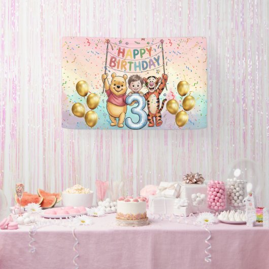 くまのプーさん | お誕生日おめでとう 横断幕 (パーティー)