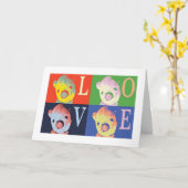 くまのプーさん クリスマス グリーティング カード (黄色い花)