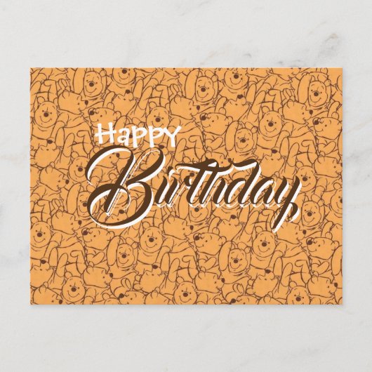 くまのプーさん 誕生日 ポストカード (正面)