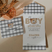 くまのベイビーシャワー招待状 + おむつくじが一つに オールインワン招待状