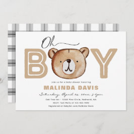 くまのベイビーシャワー招待状 | クマの赤ちゃん歓迎会 招待状