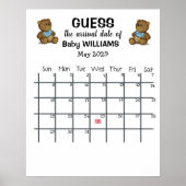 くまのポスター付き出産予定日カレンダー ポスター (正面)