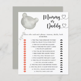 くまのママまたはパパのベビーシャワーゲーム