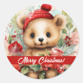 くまのメリクリステッカー ラウンドシール (正面)
