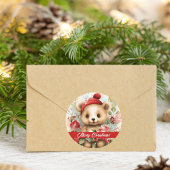 くまのメリクリステッカー ラウンドシール