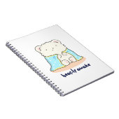 くまのユーモアグッズ Barely Awake おもしろくてかわいいクマのパジャマスタイル ノートブック (右側)