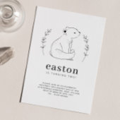 くまのライン描き誕生日招待状 招待状