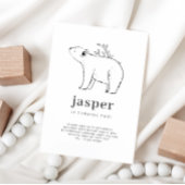 くまのライン描き誕生日招待状 招待状