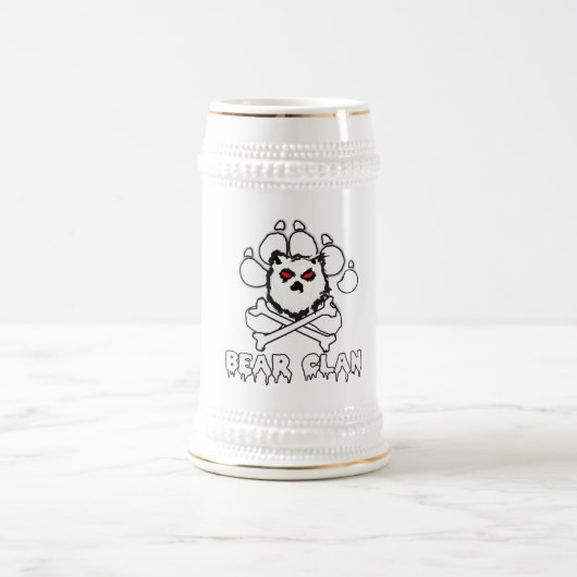 くまの一族ビールステイン ビールジョッキ (中央)