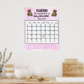 くまの予想出産日カレンダーポスター ポスター (キッチン)