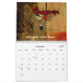 くまの交響楽団のオーケストラ カレンダー (2月 2027)