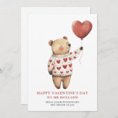 くまの先生、ハッピーバレンタイン! シーズンカード (正面/裏面)