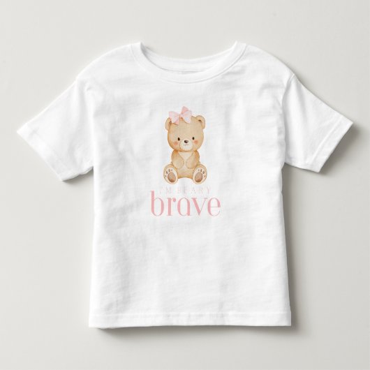 くまの勇気 がんと闘う子供たち 可愛い トドラーTシャツ (正面)