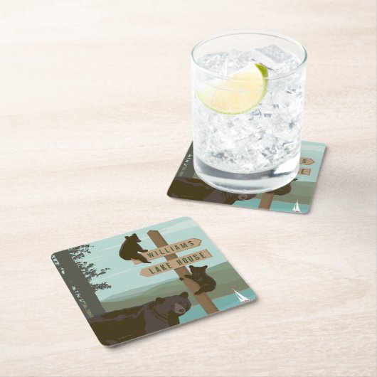 くまの印ポスト スクエアペーパーコースター (インサイチュ)