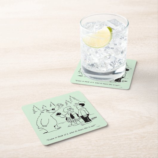 くまの夕食 スクエアペーパーコースター (インサイチュ)