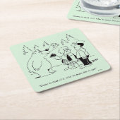 くまの夕食 スクエアペーパーコースター (アングル)