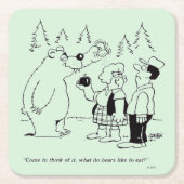 くまの夕食 スクエアペーパーコースター (正面)