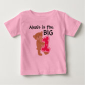 くまの大きい1枚のカスタマイズ可能な誕生日のTシャツ ベビーTシャツ (正面)