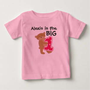 くまの大きい1枚のカスタマイズ可能な誕生日のTシャツ ベビーTシャツ