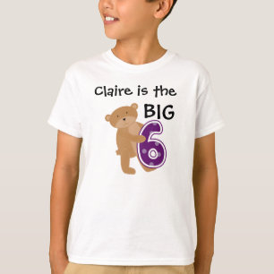 くまの大きい6枚のカスタマイズ可能な誕生日のTシャツ Tシャツ
