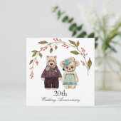 くまの夫婦 結婚20周年パーティー招待状 招待状 (スタンド正面)
