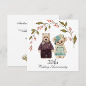 くまの夫婦 結婚20周年招待状 招待状 (正面/裏面)