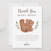 くまの子どもの誕生日パーティー感謝カード サンキューカード (正面)