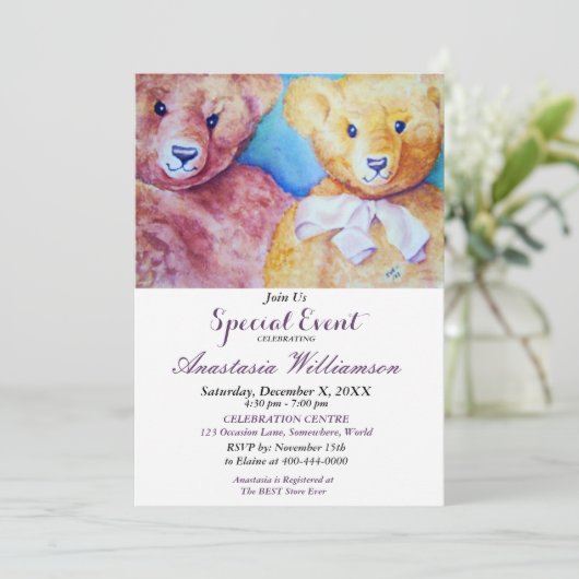 くまの子パーティーイベント招待状 招待状 (スタンド正面)