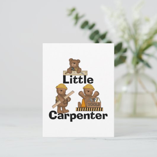 くまの小さい大工のTシャツおよびギフト ポストカード (スタンド正面)