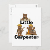 くまの小さい大工のTシャツおよびギフト ポストカード (正面/裏面)