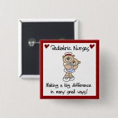 くまの小児科のナースのTシャツおよびギフト 缶バッジ (正面&裏面)