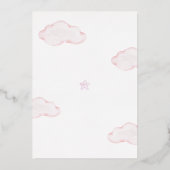 くまの待ち遠しい テディベア ガール ベビーシャワー ローズゴールド 箔招待状 (裏面)