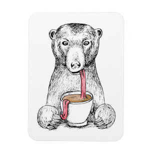 くまの必要性のコーヒーデザインのイラストレーション マグネット