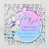 くまの性は男の子の女の子のパーティーを明らかにします 招待状 (正面/裏面)